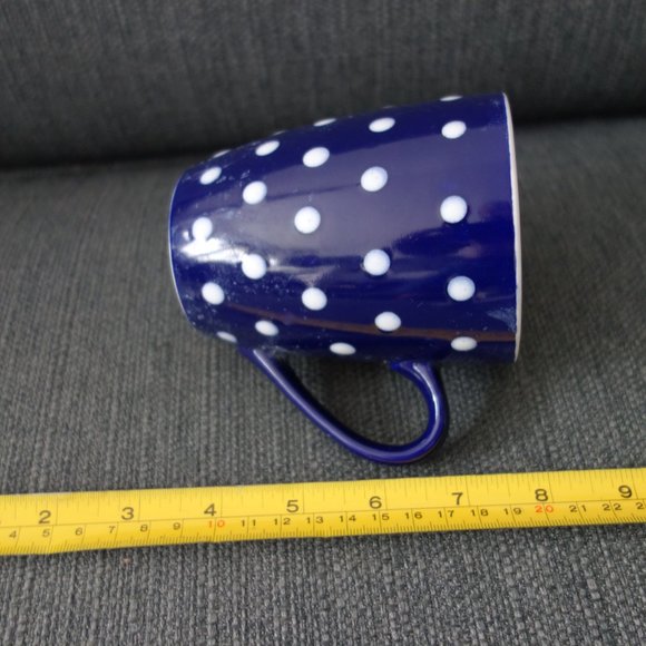 Blue Ceramic Mug with White Dots - Picture 8 of 10